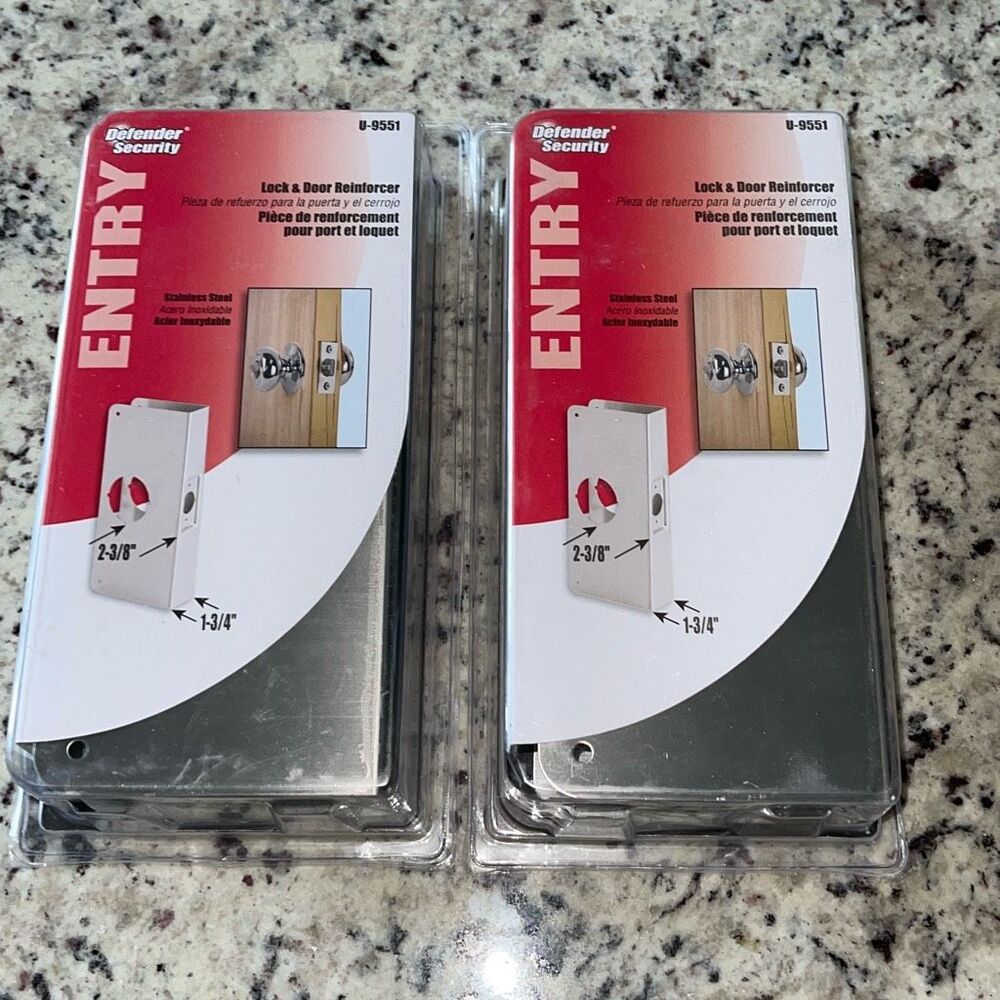 Defender Security Entry Lock and Door Reinforcers U-0551 Set Of‎ 2 New